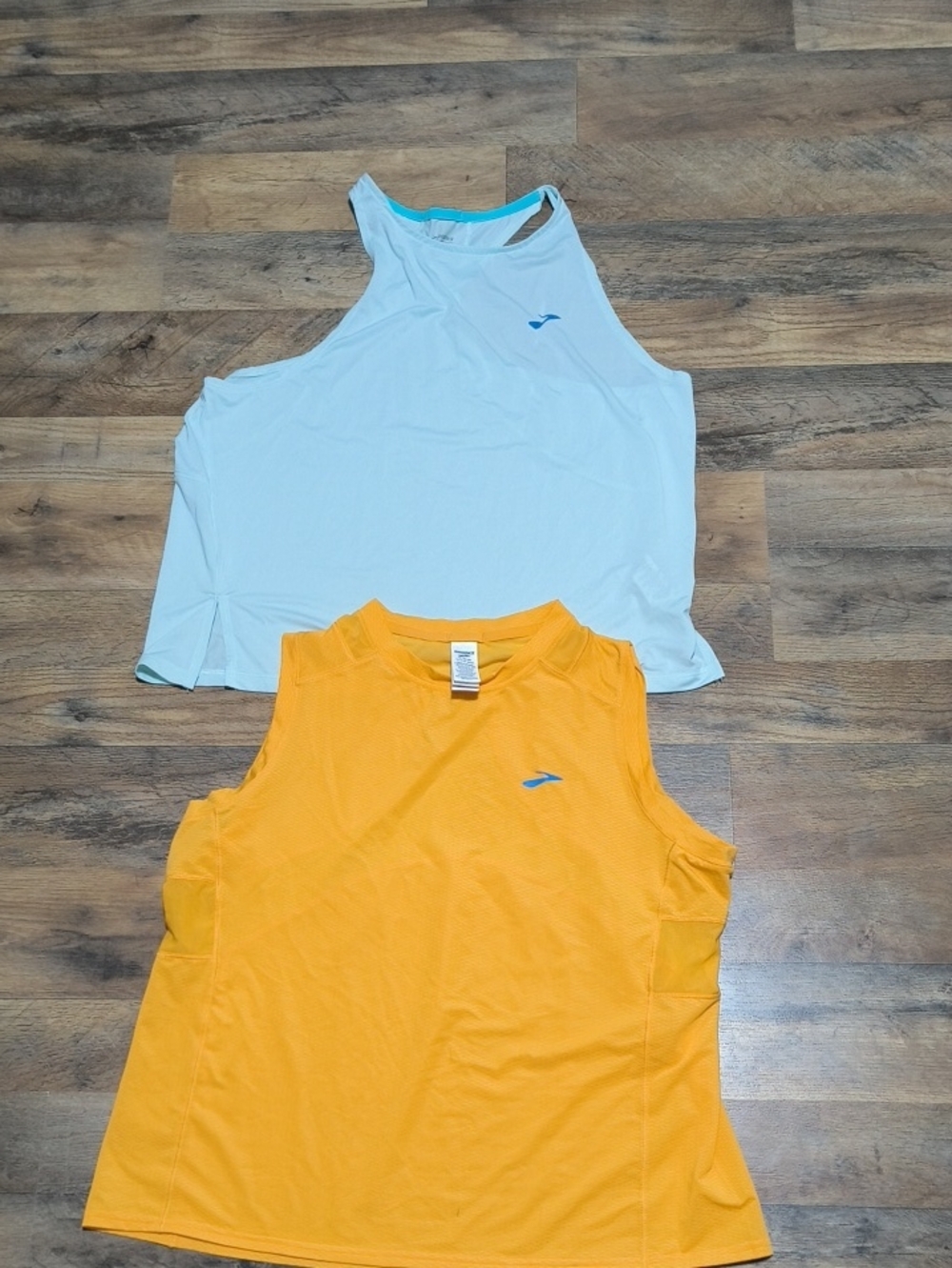 Brooks Women’s Tank Tops in White and Yellow - Performance Sleeveless Pair